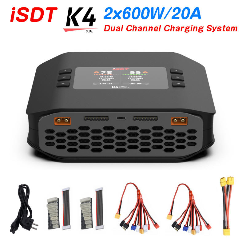 Isdt K4 Dual Lipo Charger - ISDT K4 1~8S リチウムバッテリー スマート充電器 20A