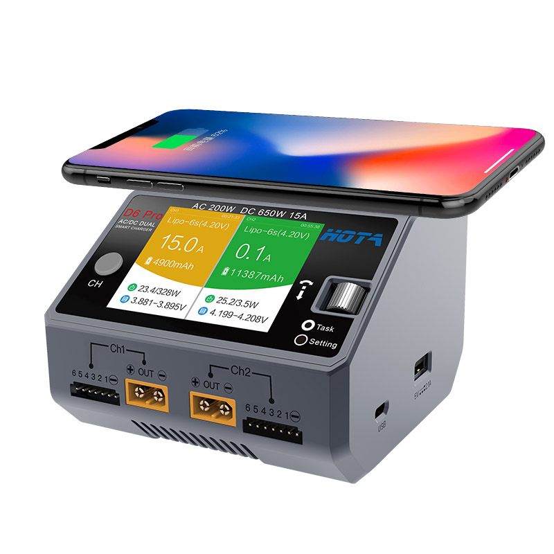 Hota D6 Pro Dual Lipo Charger - Hota6 pro ac 200w/dc 650w 15a