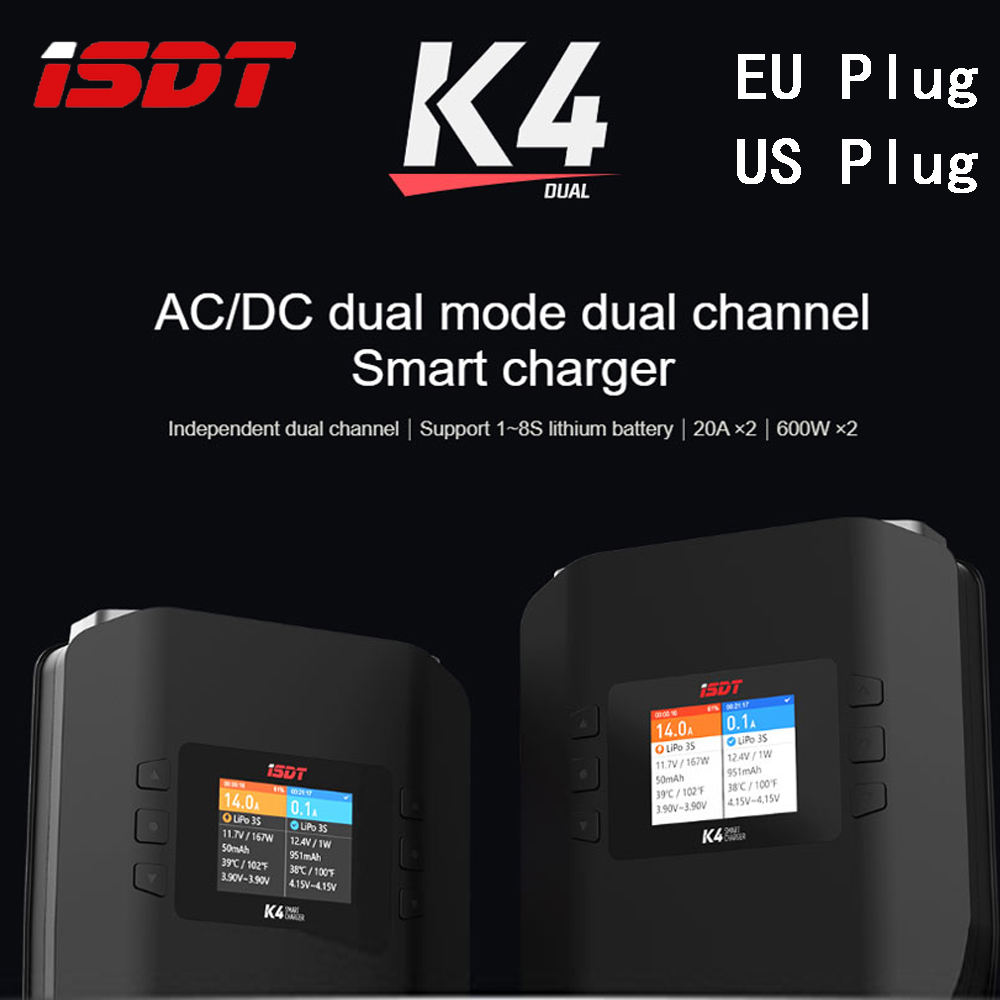 Isdt K4 Dual Lipo Charger - ISDT K4 1~8S リチウム電池スマート充電器 AC 400W/DC
