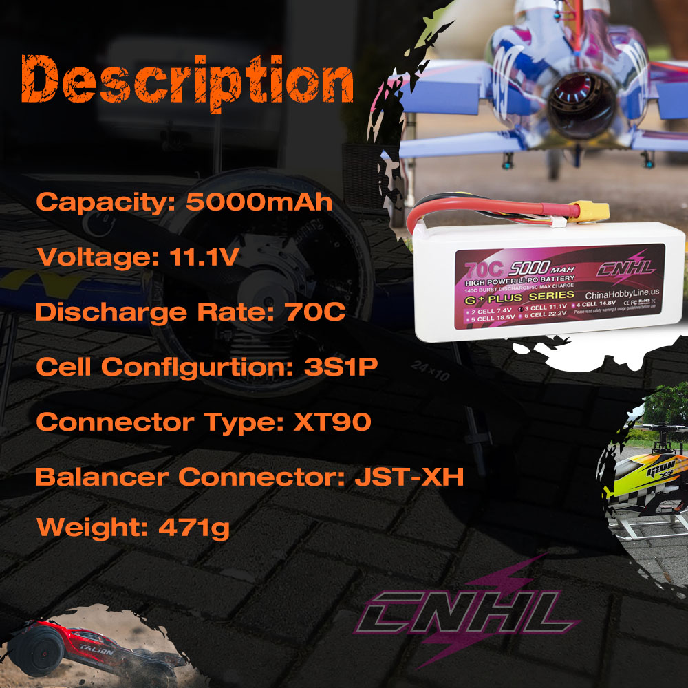 CNHL リポバッテリー 3S 4S 6S 11.1V 14 - 6S Lipo Battery 22.2V 5000Mah のレビューと価格