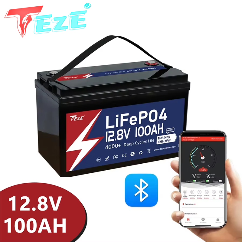 8000サイクル 12V 24V Lifepo4バッテリーパ - Lifepo4 12V 100Ah Bms Bluetooth のレビューと価格