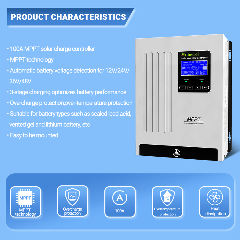 Aninerel 100Aソーラーチャージコントローラーと1 - Lifepo4 12V 100Ah Bms Bluetooth のレビューと価格