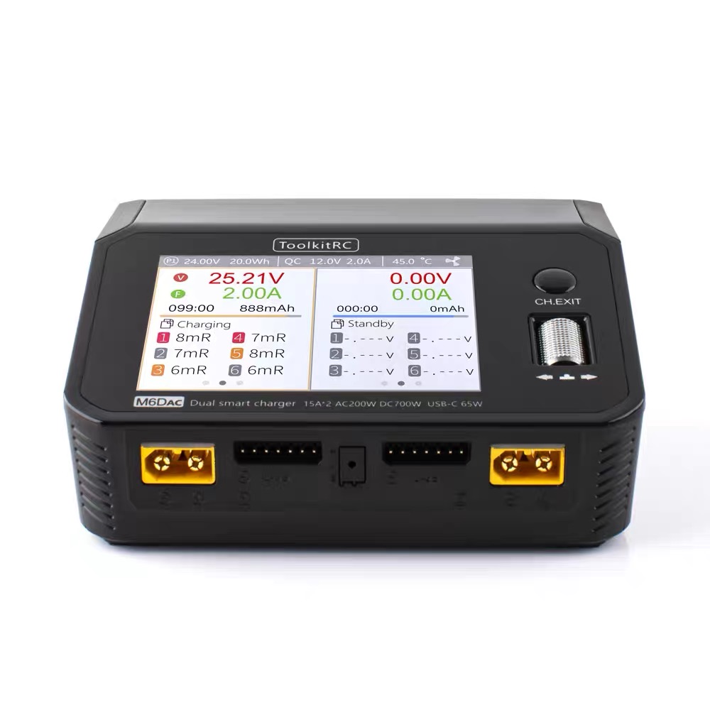 ToolkitRC M6DAC 350W×2 USB-C 6 - Toolkitrc M6Dac Smart Charger のレビューと価格
