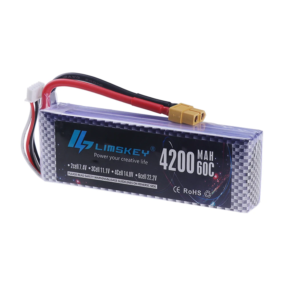 60Cリポバッテリー 14.8V 4S 1500mAh 18 - 4S Lipo Battery 14.8V 6000Mah のレビューと価格