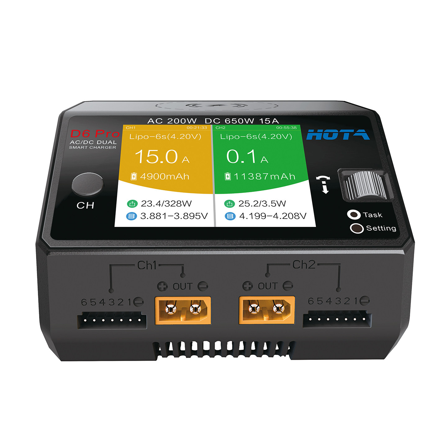 HOTA D6 Pro AC/DC デュアルチャンネルスマー - Hota D6 Pro Dual Lipo Charger のレビューと価格