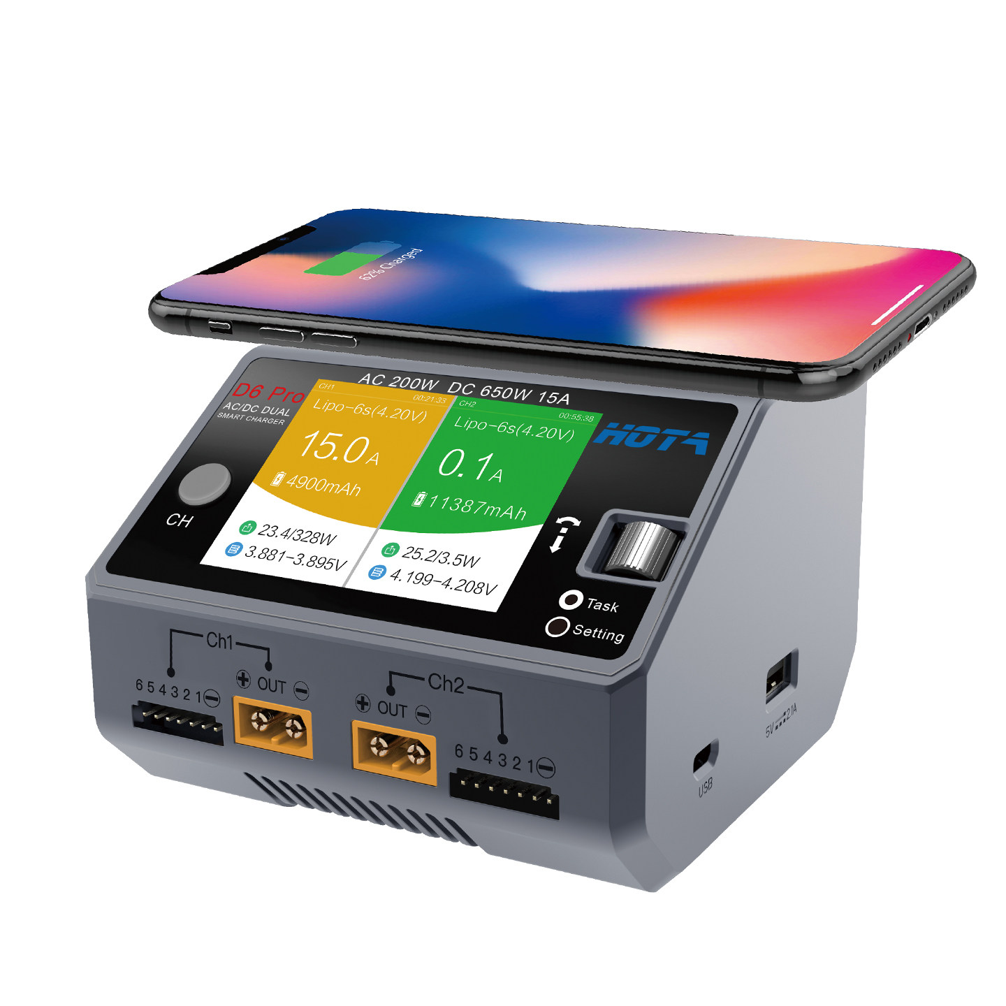 HOTA D6 Pro AC/DC デュアルチャンネルスマー - Hota D6 Pro Dual Lipo Charger のレビューと価格